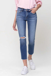 Mid-Rise Straight Crop Jeans by Vervet