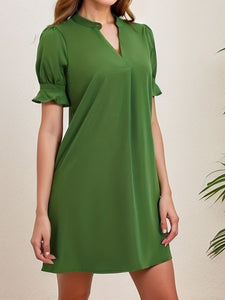 Notched Flounce Sleeve Mini Dress-4 colors-$19!
