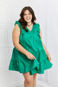 Ruffle Dress in Green-Sale!