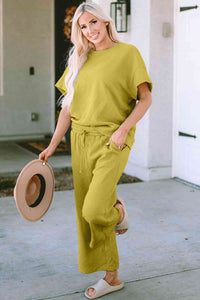 Short Sleeve Top and Pants Set-9 colors