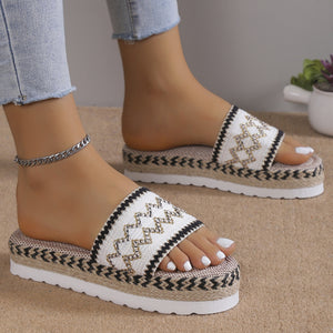 Geometric Weave Platform Sandals-4 colors!