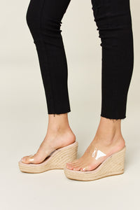 Clear Strap Espadrille  Wedge Sandals