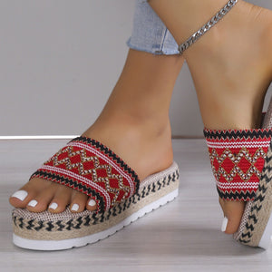 Geometric Weave Platform Sandals-4 colors!