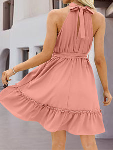 Frill Tied  Neck Dress-6 colors!