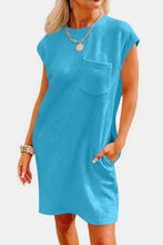 Textured Round Neck Cap Sleeve Dress-7 colors!