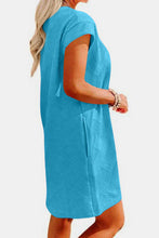 Textured Round Neck Cap Sleeve Dress-7 colors!